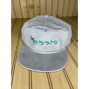 Vintage Kubota Tractor Corduroy Adjustable SnapBack Baseball Cap Hat KC Farming